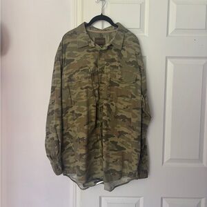 Northern Territory 100% Cotton Camo Button-Up Jacket Shirt, XXL
